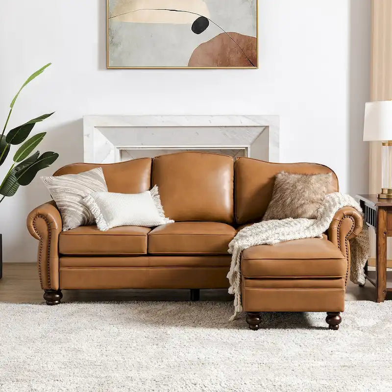 Contemporary Genuine Leather Water Resistant Ottoman