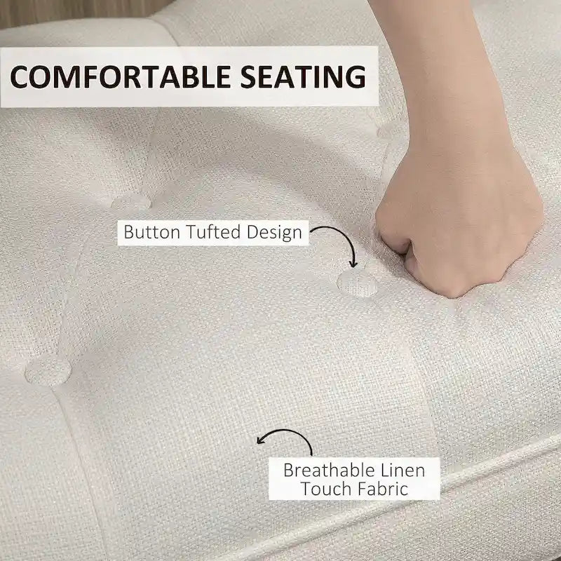 Banco para el pie de la cama con diseño capitoné y tapizado