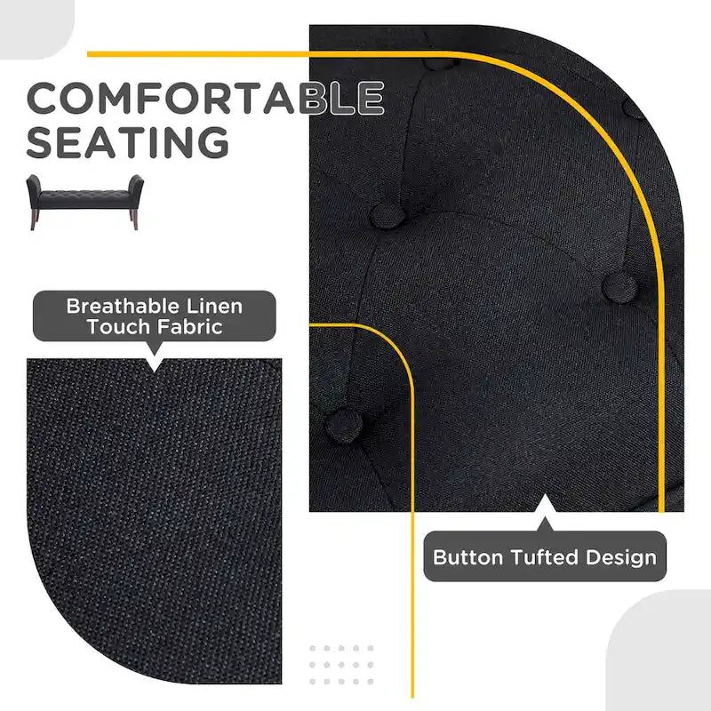 Banco para el pie de la cama con diseño capitoné y tapizado