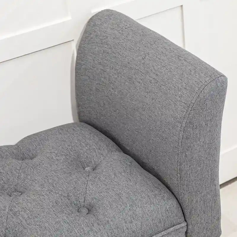 Banco para el pie de la cama con diseño capitoné y tapizado
