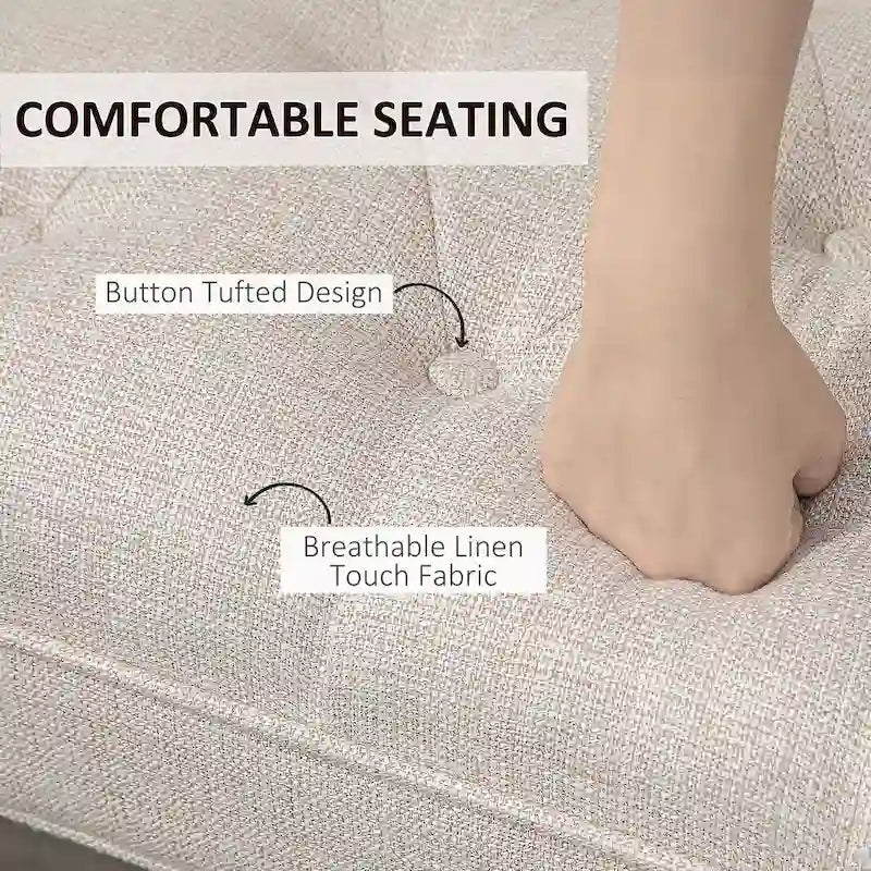 Banco para el pie de la cama con diseño capitoné y tapizado