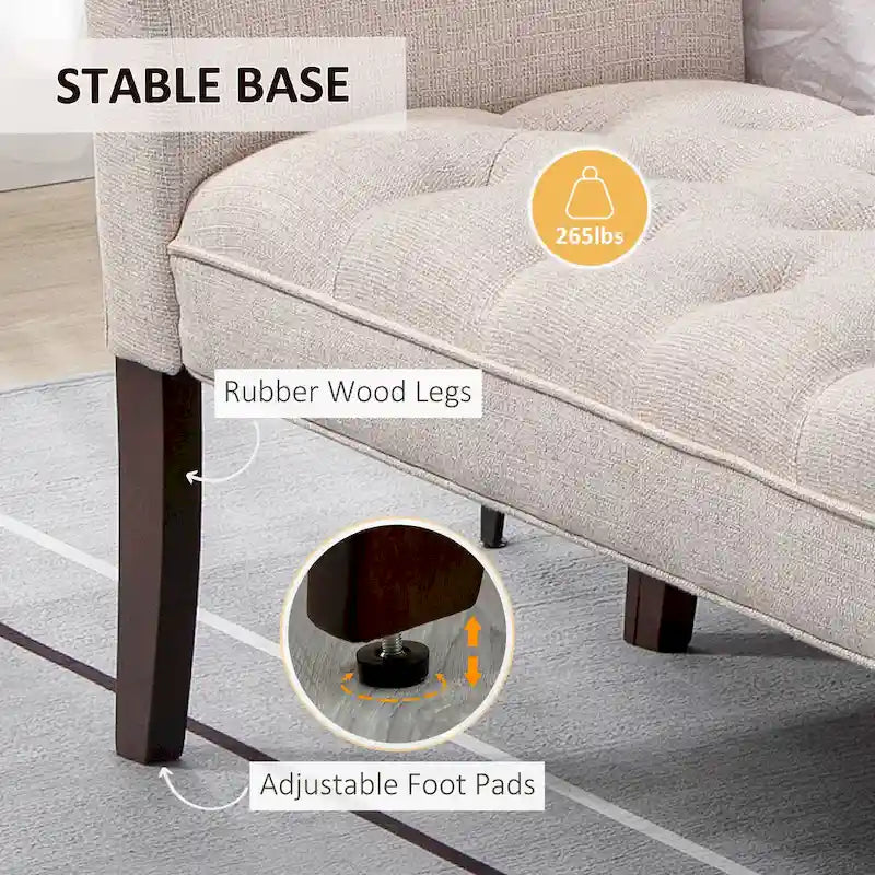 Banco para el pie de la cama con diseño capitoné y tapizado