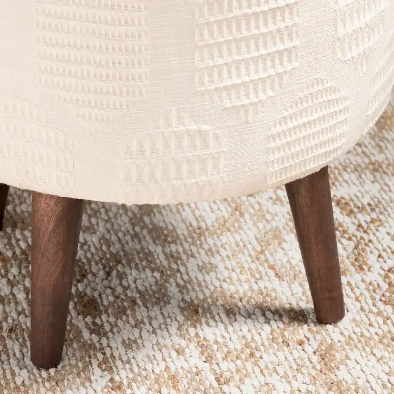 Taburete redondo color crema
