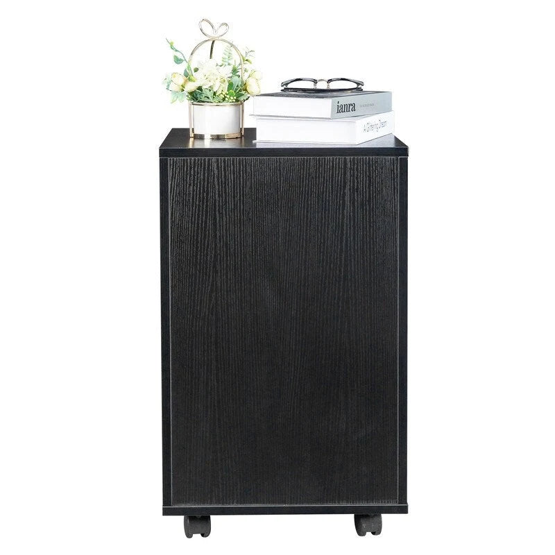 Archivador rodante de madera con 3 cajones y cerradura