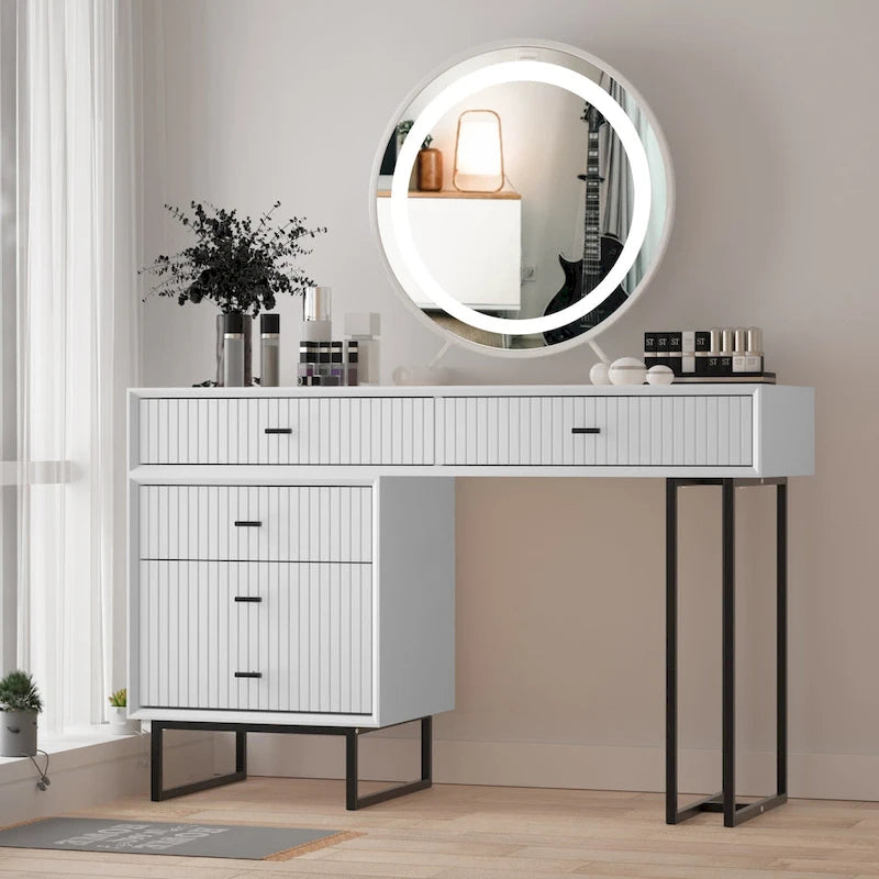 Makeup Vanity Desk Set with Drawers Storage Dresser Dressing Table for Bedroom