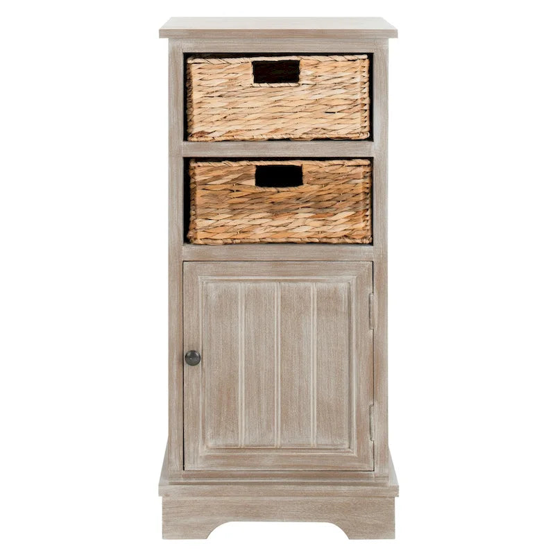 Distressed Black Storage Cabinet - 15.9 x 11.8 x 35