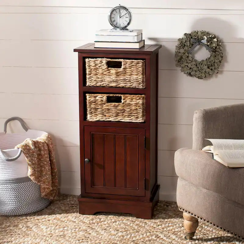 Distressed Black Storage Cabinet - 15.9 x 11.8 x 35