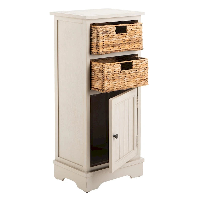 Distressed Black Storage Cabinet - 15.9 x 11.8 x 35