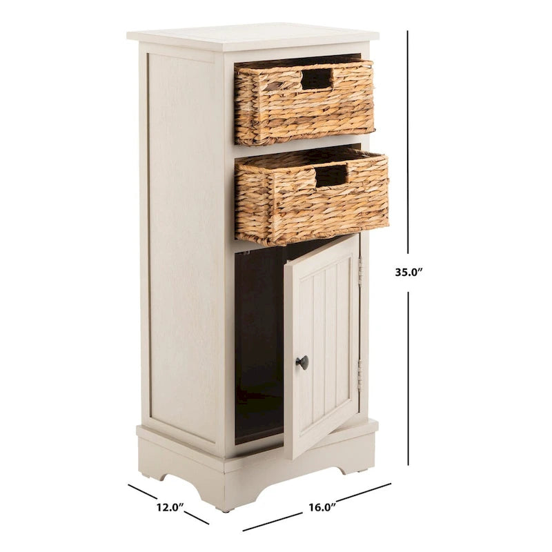 Distressed Black Storage Cabinet - 15.9 x 11.8 x 35