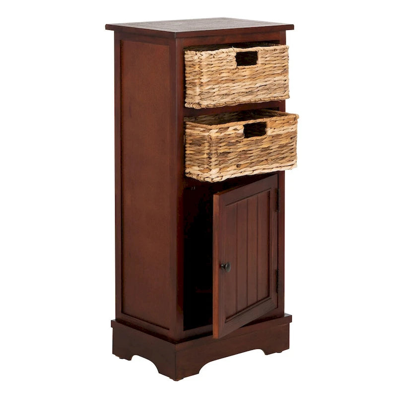 Distressed Black Storage Cabinet - 15.9 x 11.8 x 35