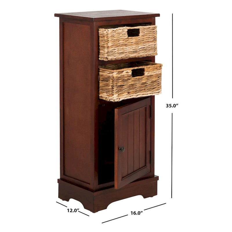 Distressed Black Storage Cabinet - 15.9 x 11.8 x 35