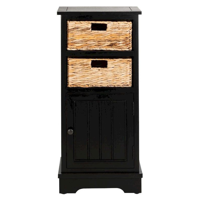 Distressed Black Storage Cabinet - 15.9 x 11.8 x 35