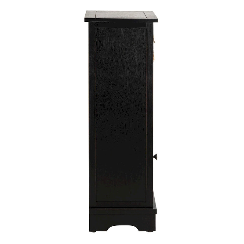 Distressed Black Storage Cabinet - 15.9 x 11.8 x 35