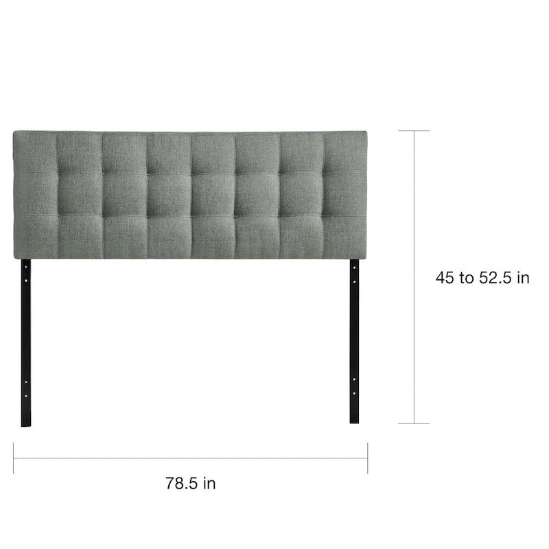 King Size Button-Tufted Fabric Headboard