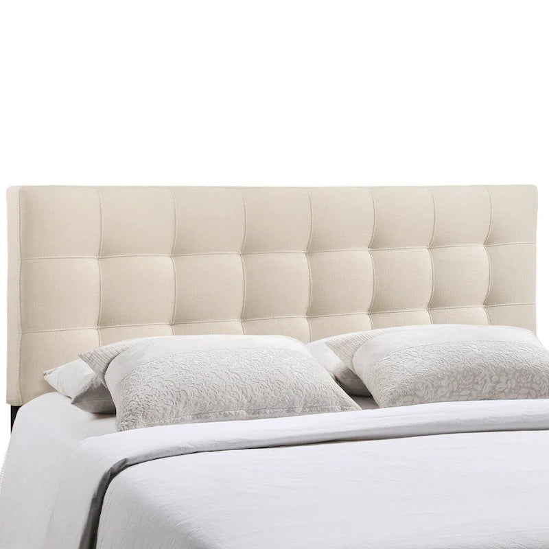 King Size Button-Tufted Fabric Headboard
