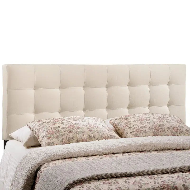 King Size Button-Tufted Fabric Headboard