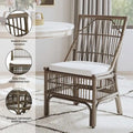 Esszimmerstühle mit Rattan-Lattenlehne und Polsterung, 2er-Set