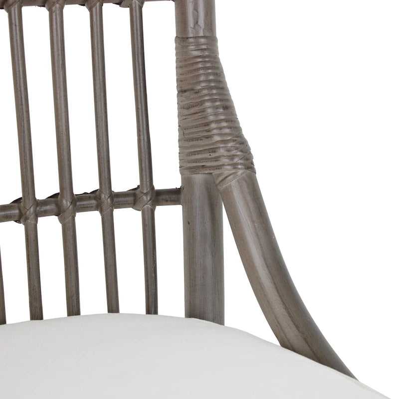 Esszimmerstühle mit Rattan-Lattenlehne und Polsterung, 2er-Set