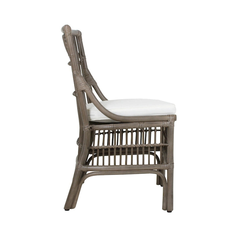 Esszimmerstühle mit Rattan-Lattenlehne und Polsterung, 2er-Set
