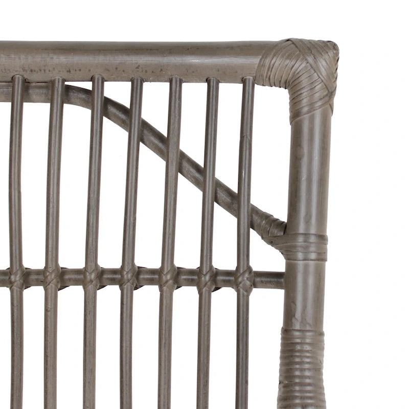 Esszimmerstühle mit Rattan-Lattenlehne und Polsterung, 2er-Set