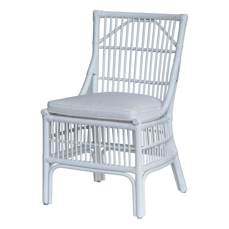 Esszimmerstühle mit Rattan-Lattenlehne und Polsterung, 2er-Set