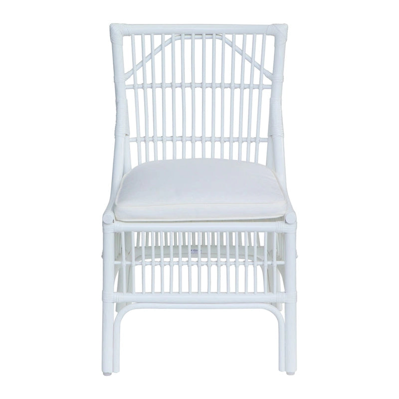 Esszimmerstühle mit Rattan-Lattenlehne und Polsterung, 2er-Set