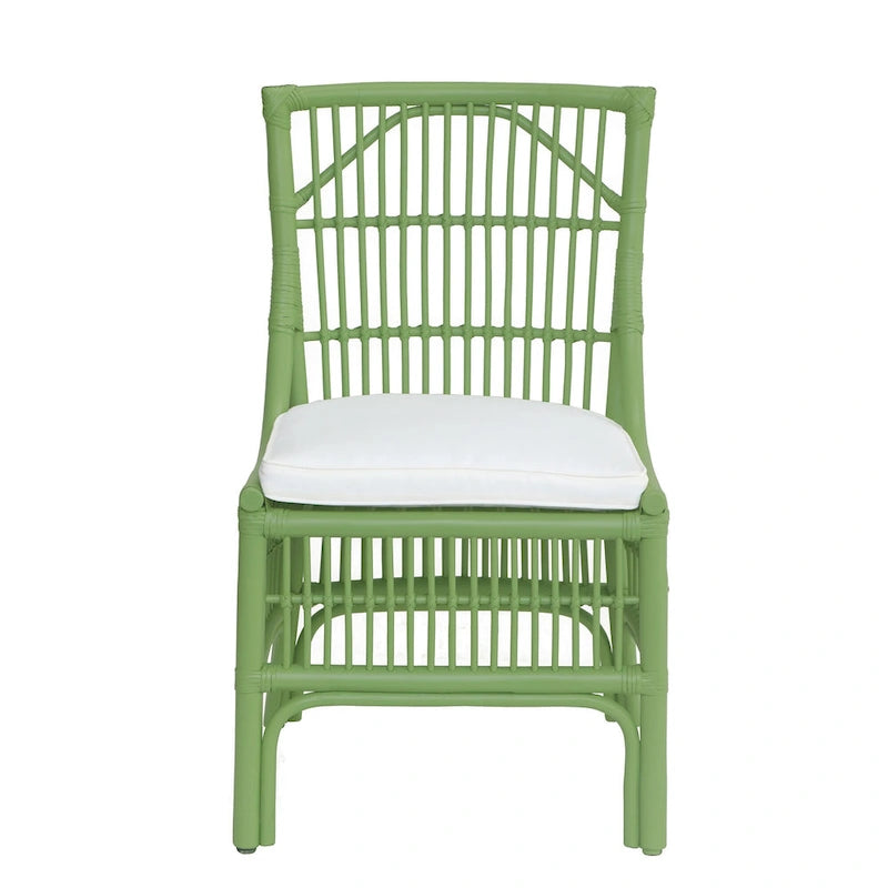 Esszimmerstühle mit Rattan-Lattenlehne und Polsterung, 2er-Set