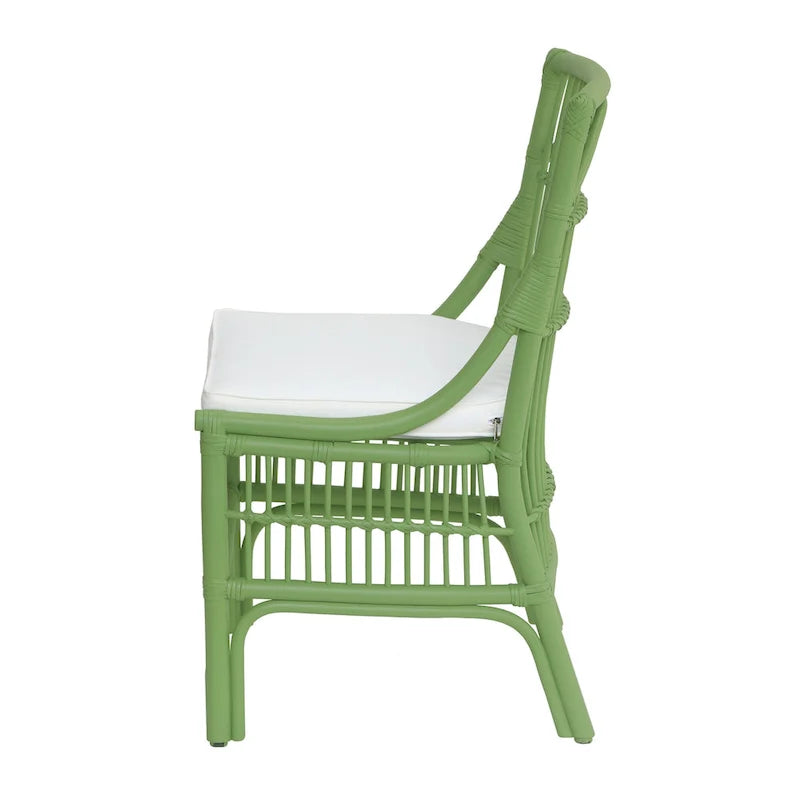 Esszimmerstühle mit Rattan-Lattenlehne und Polsterung, 2er-Set