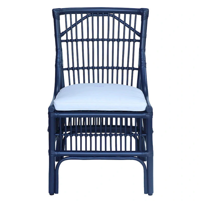 Esszimmerstühle mit Rattan-Lattenlehne und Polsterung, 2er-Set