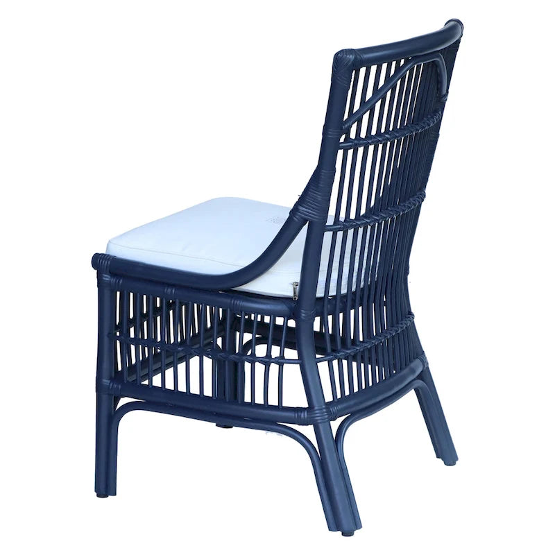 Esszimmerstühle mit Rattan-Lattenlehne und Polsterung, 2er-Set