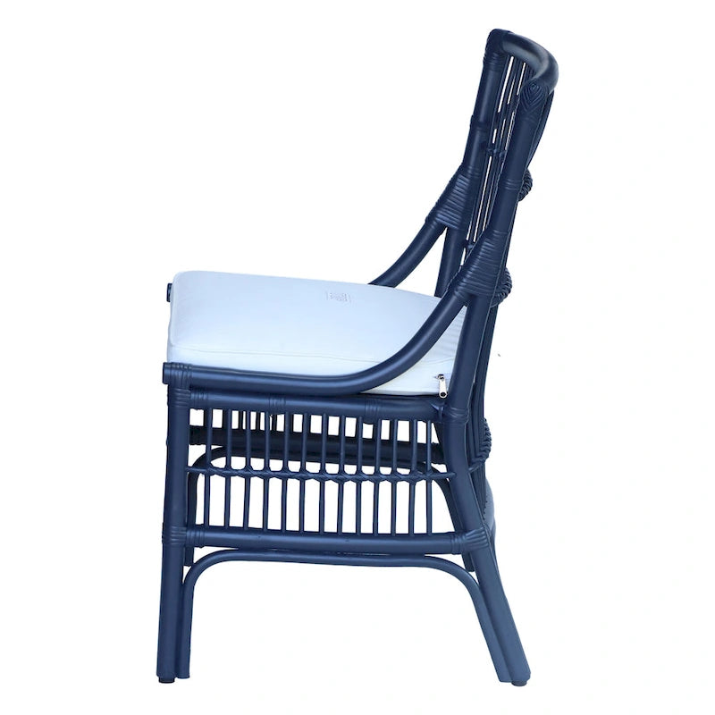 Esszimmerstühle mit Rattan-Lattenlehne und Polsterung, 2er-Set