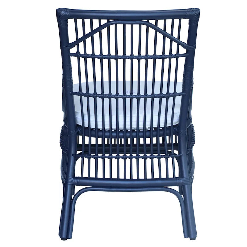 Esszimmerstühle mit Rattan-Lattenlehne und Polsterung, 2er-Set