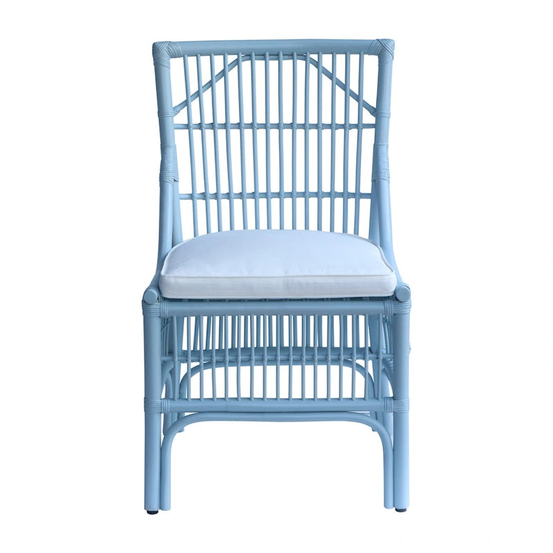 Esszimmerstühle mit Rattan-Lattenlehne und Polsterung, 2er-Set