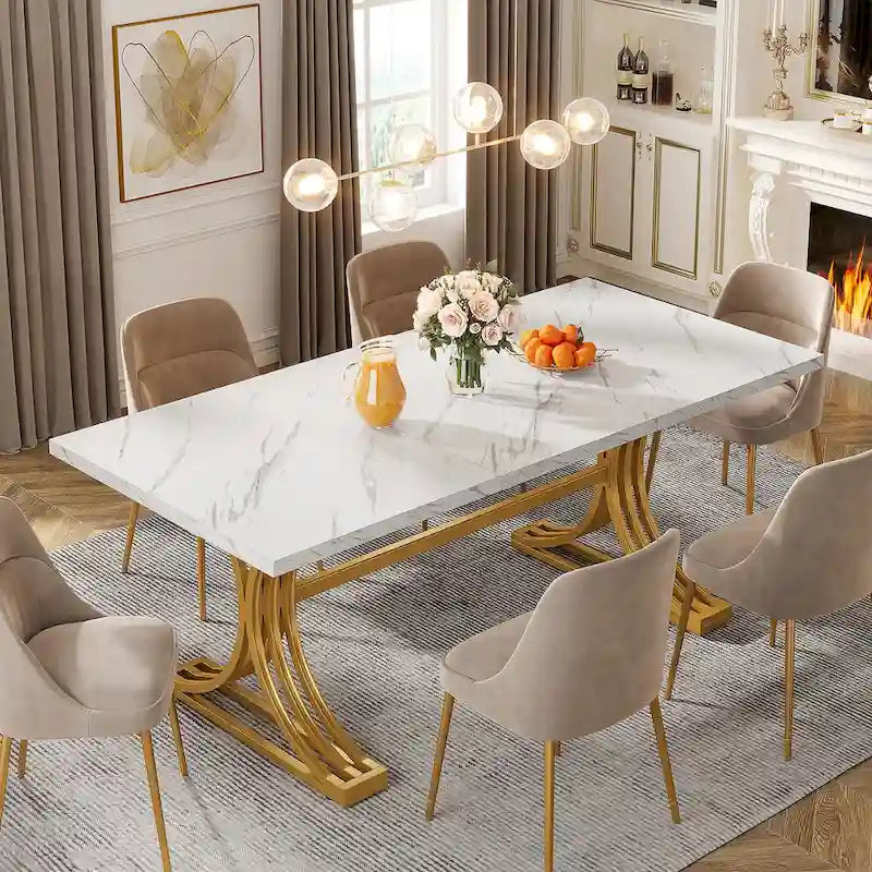 63" Modern Dining Table for Kitchen Dining Room