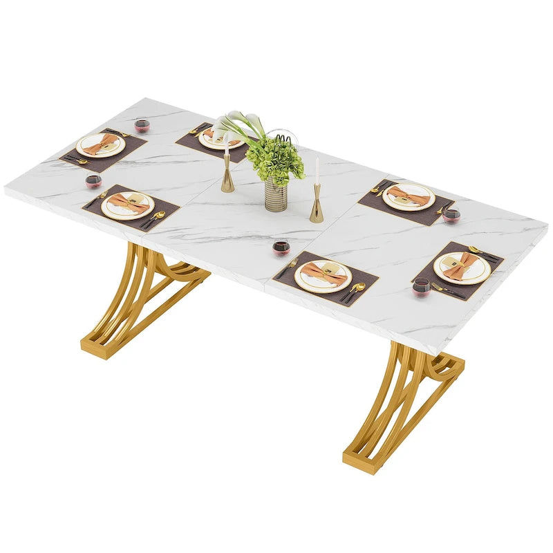 Tavolo da pranzo moderno da 63" per cucina e sala da pranzo