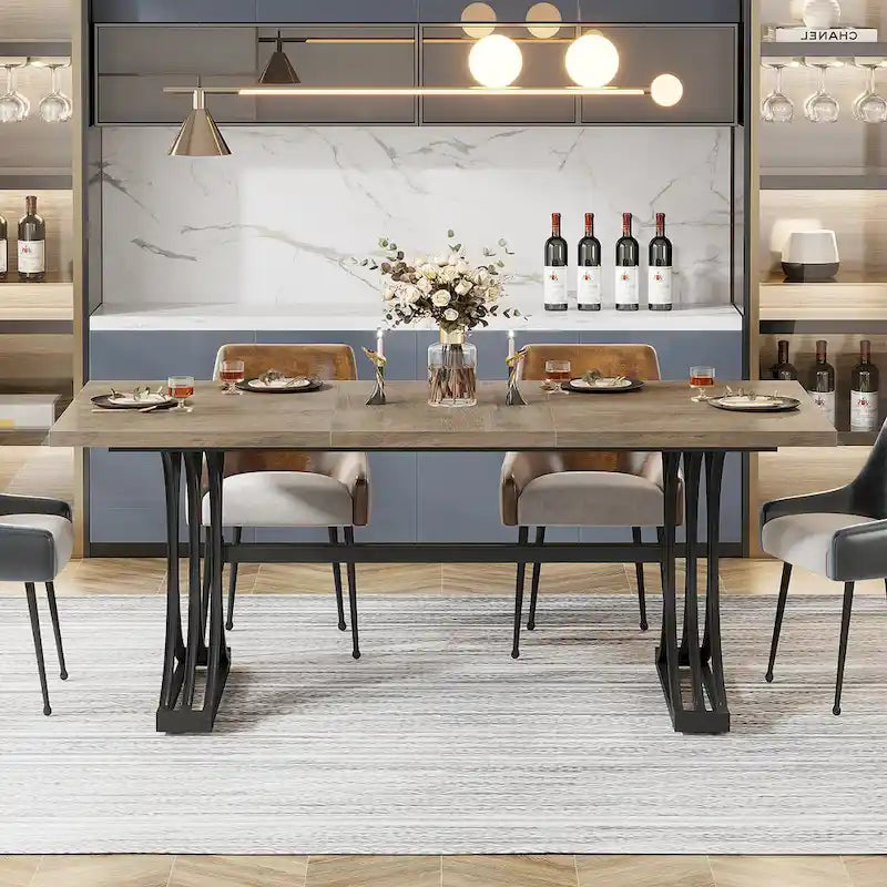 Tavolo da pranzo moderno da 63" per cucina e sala da pranzo
