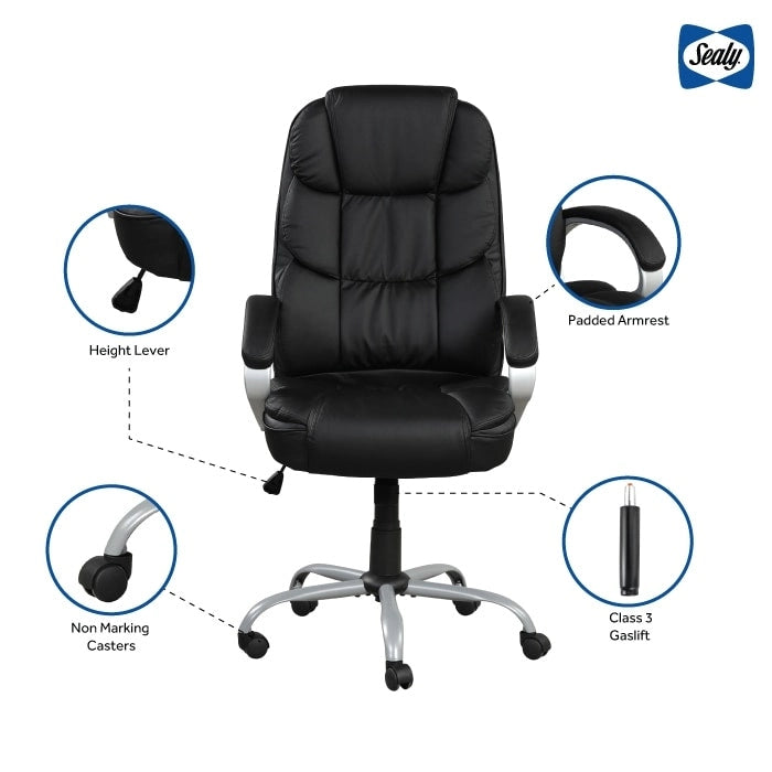 Ergonomic Swivel Office Chair with Padded Armrests
