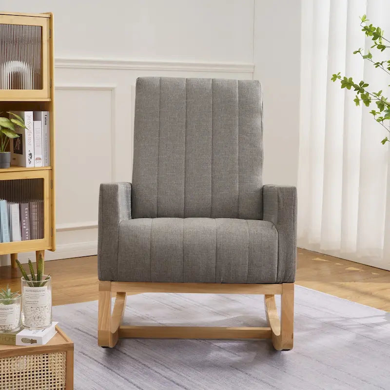 Adjustable Rocking Chair with High Back and Foot Rest