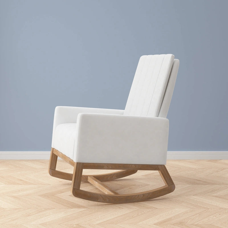 Adjustable Rocking Chair with High Back and Foot Rest