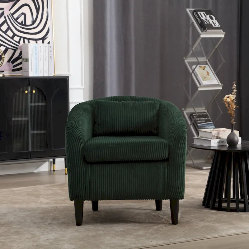 Fabric Bucket Chair with Cushion and Pillow