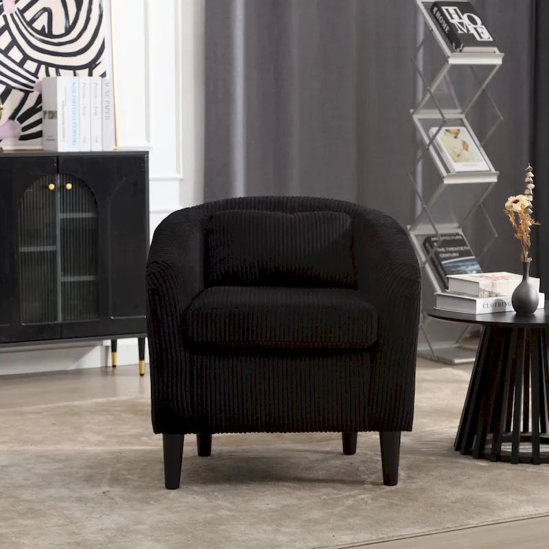 Fabric Bucket Chair with Cushion and Pillow