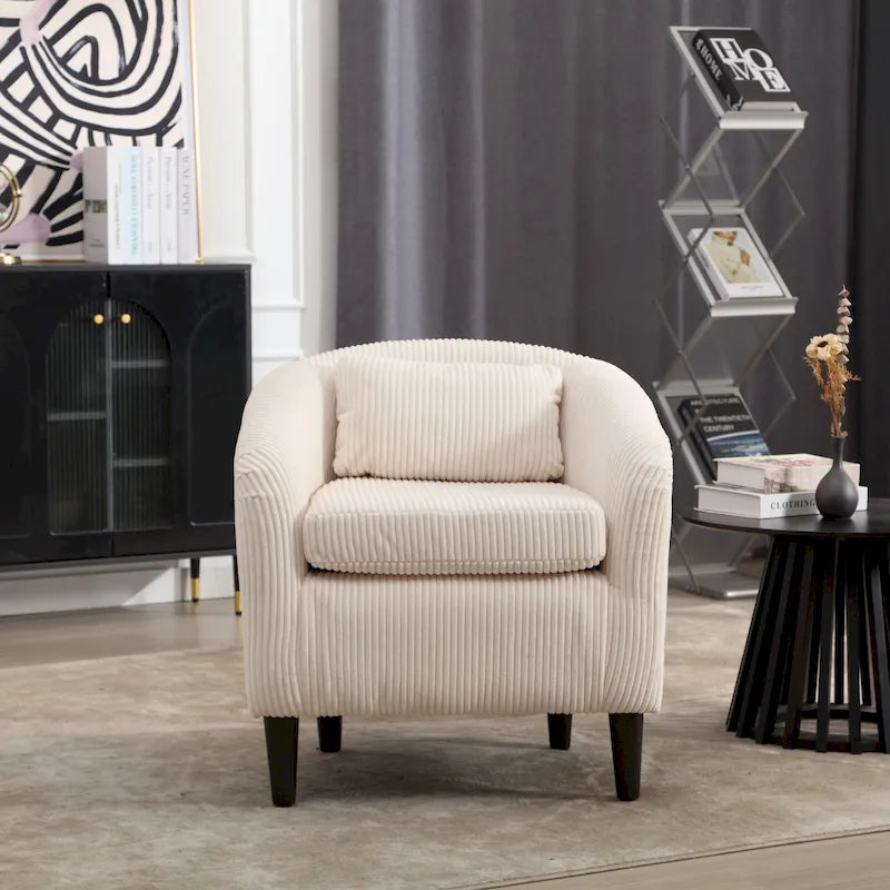 Fabric Bucket Chair with Cushion and Pillow