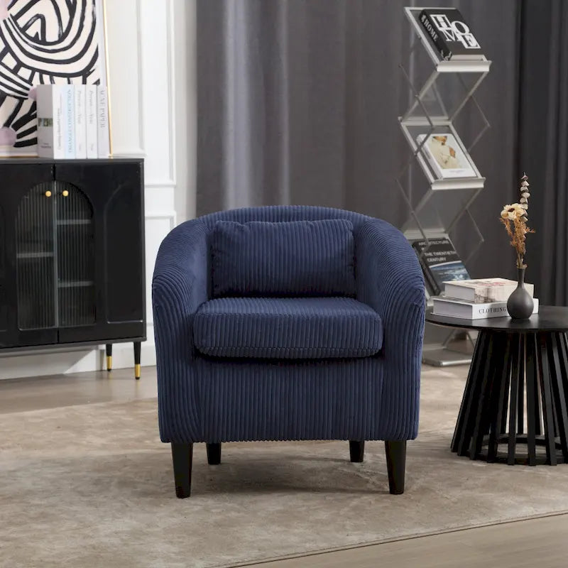 Fabric Bucket Chair with Cushion and Pillow