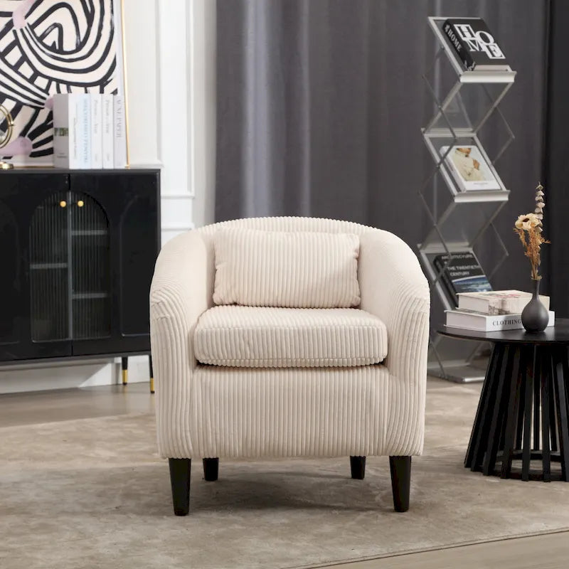 Fauteuil seau en tissu avec coussin et oreiller