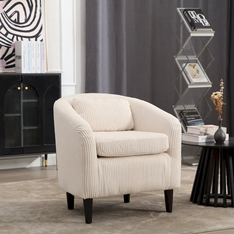 Fauteuil seau en tissu avec coussin et oreiller