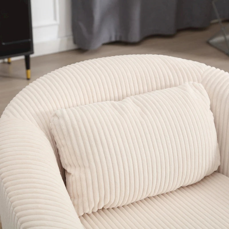 Fauteuil seau en tissu avec coussin et oreiller