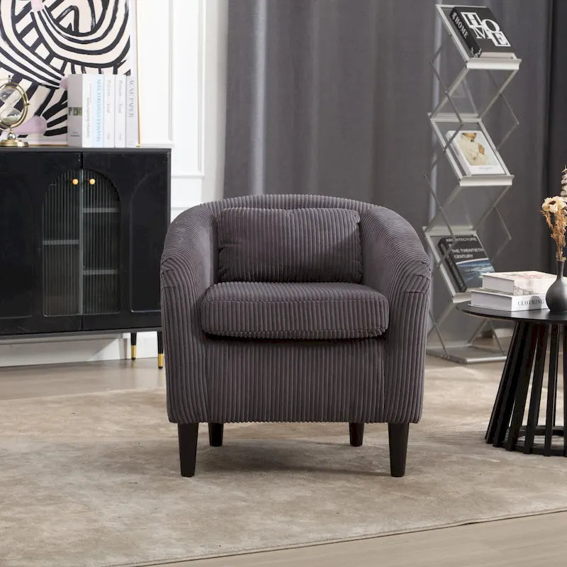 Fauteuil seau en tissu avec coussin et oreiller