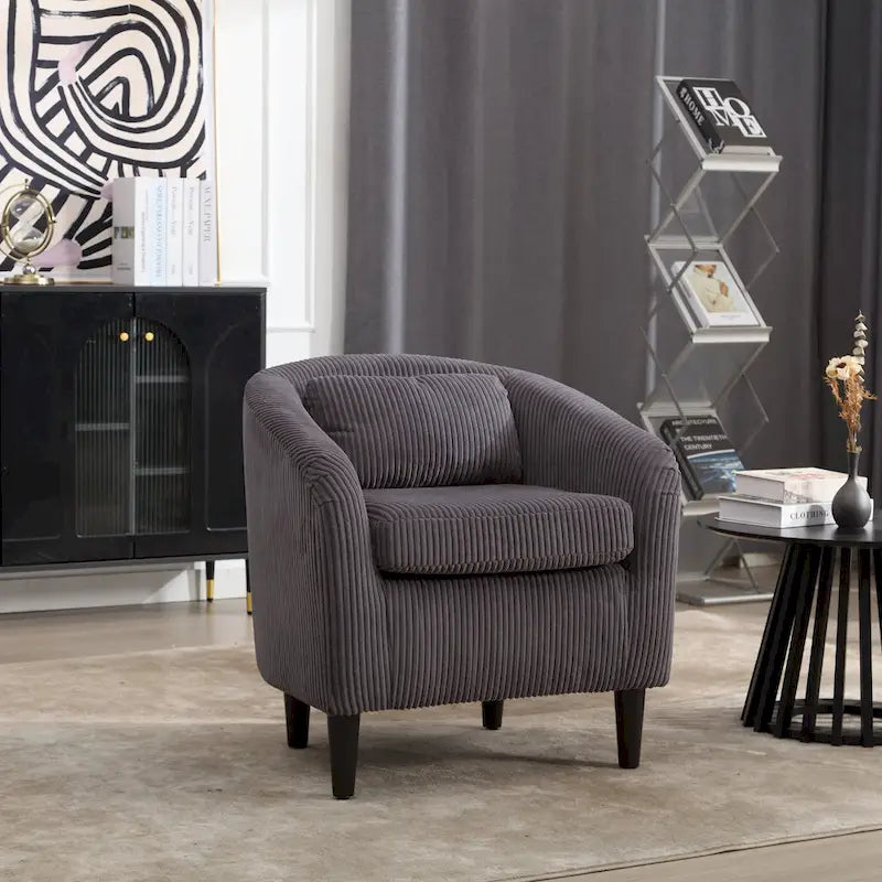 Fauteuil seau en tissu avec coussin et oreiller