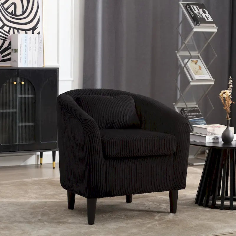 Fauteuil seau en tissu avec coussin et oreiller